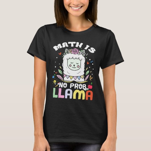 T-shirt Les maths c'est pas un problème Lama Prof de math (Devant)