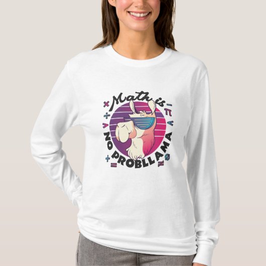 T-shirt Les maths c'est pas un probLlama (Devant)