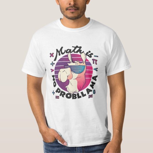 T-shirt Les maths c'est pas un probLlama (Devant)