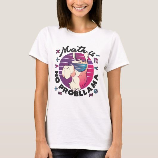 T-shirt Les maths c'est pas un probLlama (Devant)