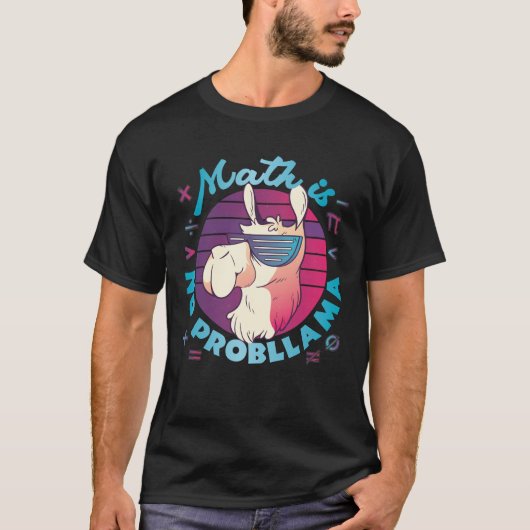 T-shirt Les maths c'est pas un probLlama (Devant)
