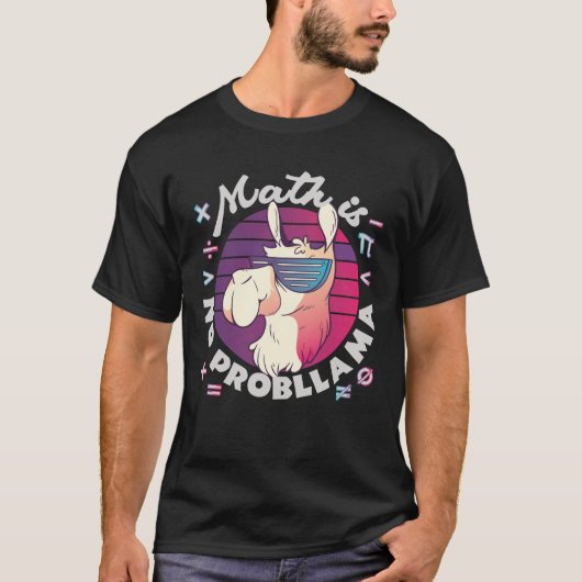 T-shirt Les maths c'est pas un probLlama (Devant)
