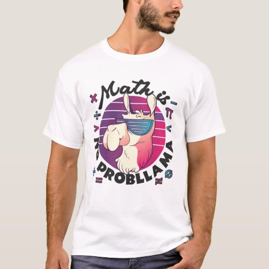 T-shirt Les maths c'est pas un probLlama (Devant)