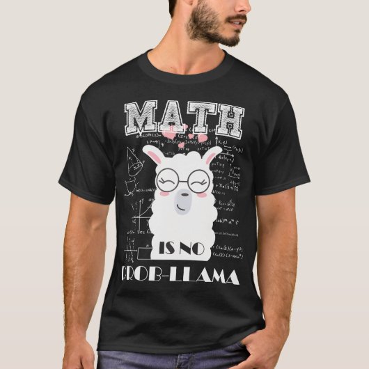 T-shirt Les Maths ne sont pas Prob-llama Retour à l'école  (Devant)