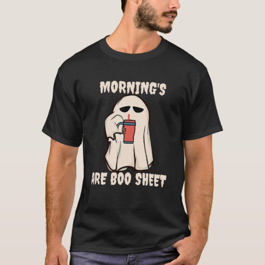 T-shirt Les Matins De Costume Fantôme Mignons Sont Boite F (Devant)