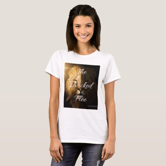 T-shirt Les méchants fuient les proverbes 28:1 KJV Femmes (Devant entier)