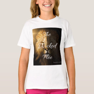 T-shirt Les méchants fuient les proverbes 28:1 KJV fille