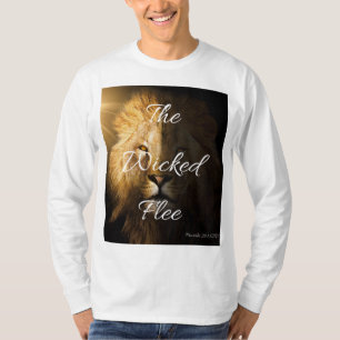T-shirt Les Méchants Fuient Proverbes 28:1 KJV Mens Long M