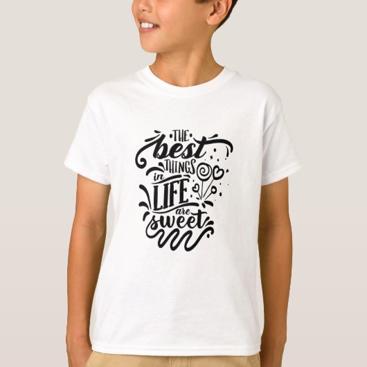 T-shirt Les Meilleures Choses De La Vie Sont La Calligraph (Devant)