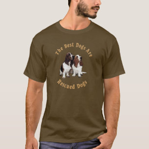T-shirt Les meilleurs chiens sont Basset Hound secouru)