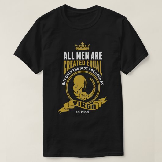 T-shirt Les meilleurs hommes sont nés comme Vierge (Design devant)