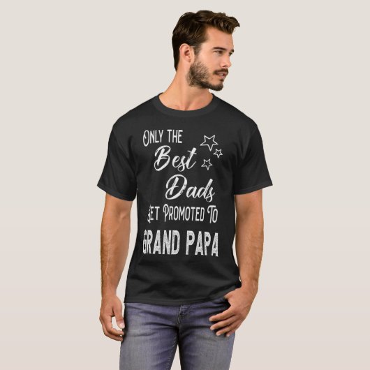 T-shirt Les meilleurs papas sont promus au Grand Papa Spec (Devant entier)