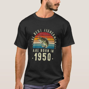 T-shirt Les Meilleurs Pêcheurs Sont Nés En 1950, 72E B Vin