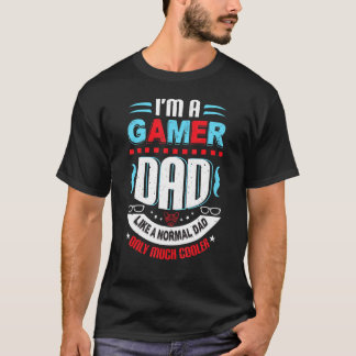 T-shirt Les Mens Gamer Papa Comme Un Papa Normal Vidéo Jeu