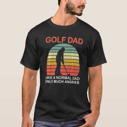 T-shirt Les Mens Golf Papa Comme Un Papa Normal Seulement (Devant)