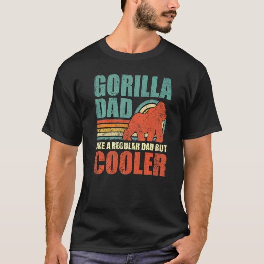 T-shirt Les Mens Gorilla Papa Comme Un Père Régulier Mais (Devant)