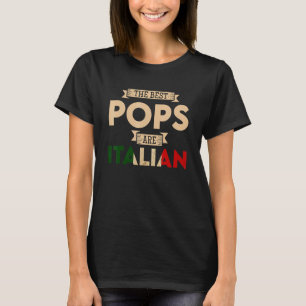 T-shirt Les Mens Les Meilleurs Pops Sont Drapeau Italien P
