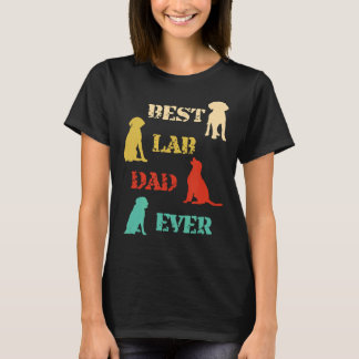 T-shirt Les Mens Meilleur Lab Papa Jamais Coloré Silhouett