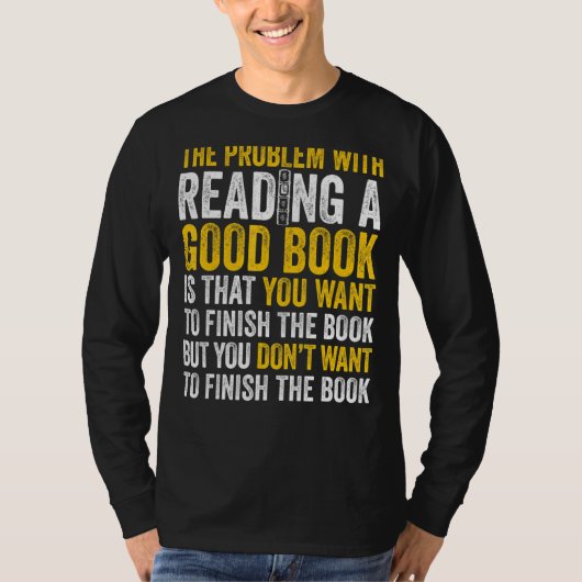 T-shirt Les Mens Problème Avec La Lecture D'Un Bon Livre V (Devant)