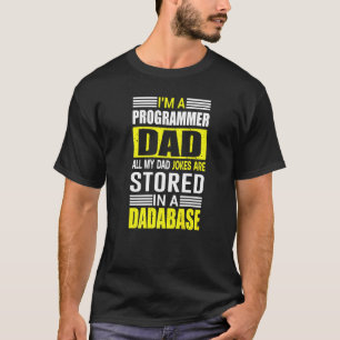 T-shirt Les Mens Programmer Papa Blagues Sont Stockées Dan