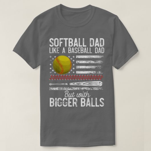 T-shirt Les Mens Softball Papa Comme Un Père De Baseball D (Design devant)