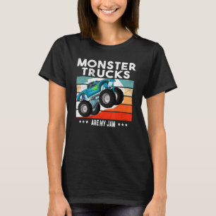 T-shirt Les Mens Vintage Monster Truck Sont Mon Jam Retro