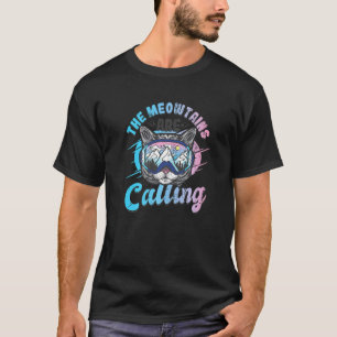 T-shirt Les Meowtains Appelent Ski Goggles Snowboard