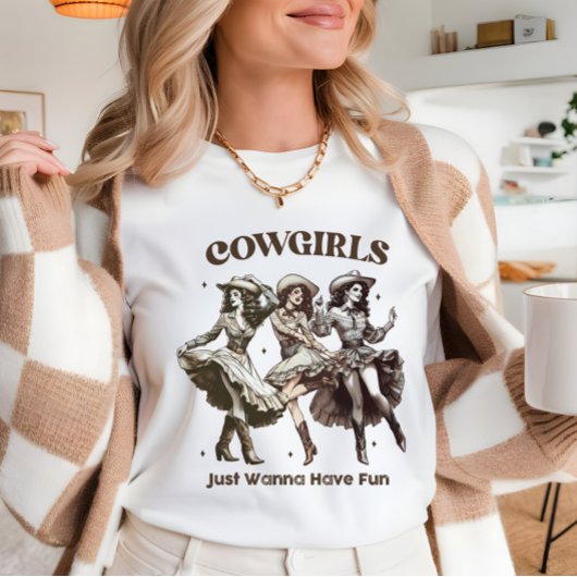 T-shirt Les mignonnes cowgirls veulent juste s'amuser, gla