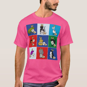 T-shirt Les mignons animaux avec des oeufs de Pâques amusa