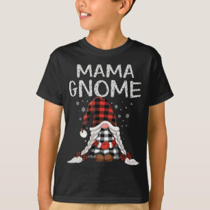 T-shirt Les mignons Mama Gnomes cochent rouge motif plaid 