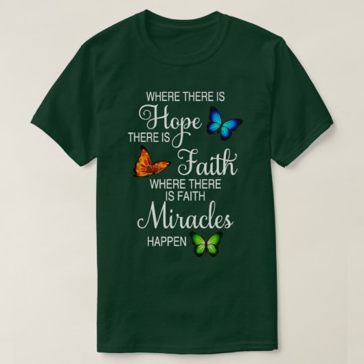 T-shirt Les miracles de la foi en papillon (Design devant)