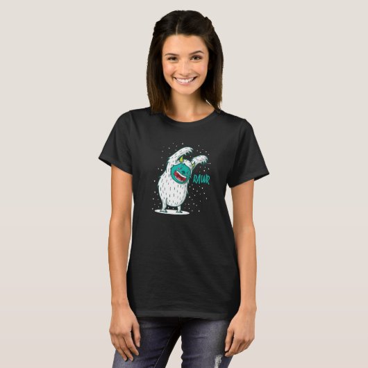 T-shirt Les Monstres Yeti Effrayent Dans La Neige (Devant entier)