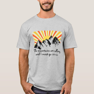 T-shirt Les Montagnes Appelent Retro Sunrise