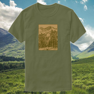 T-shirt Les montagnes de Sepia et la forêt
