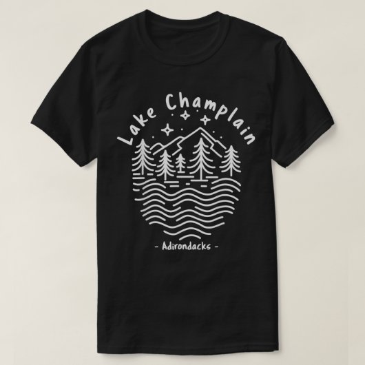 T-shirt Les monts Adirondack du lac Champlain (Design devant)