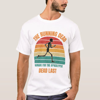 T-shirt Les morts qui courent - Papa qui court squelette d