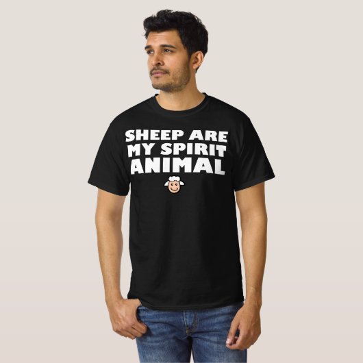 T-shirt Les moutons sont mon animal d'esprit (Devant entier)