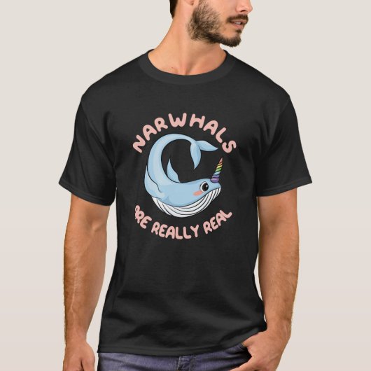 T-shirt Les Narwhals Sont Vraiment Réels (Devant)