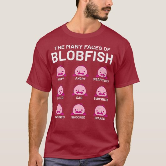 T-shirt Les Nombreux Visages De Blobfish Majestic Blob (Devant)