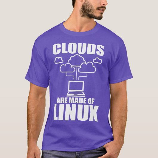 T-shirt Les nuages sont faits de Linu Programmer Sys Admin (Devant)