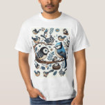 T-shirt Les oiseaux dangereux<br><div class="desc">Un spectacle d'oiseaux magnifiquement colorés mais décalés</div>