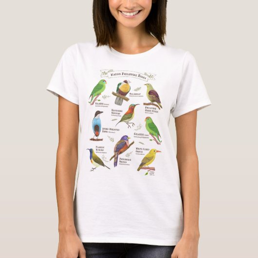 T-shirt Les oiseaux natifs aux Philippines (Devant)