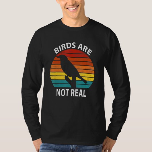 T-shirt Les oiseaux ne sont pas une véritable théorie rétr (Devant)