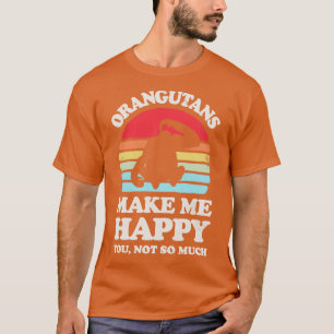 T-shirt Les Orangutans me rendent heureux Sunset Retro pou