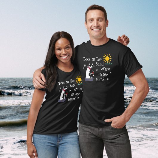T-shirt Les orteils dans le vin de sable dans ma main Funn