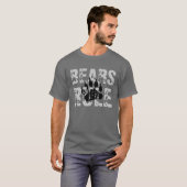 T-shirt Les ours règnent patte d'ours noire et argentée (Devant entier)