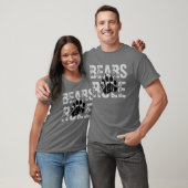T-shirt Les ours règnent patte d'ours noire et argentée (Unisexe)