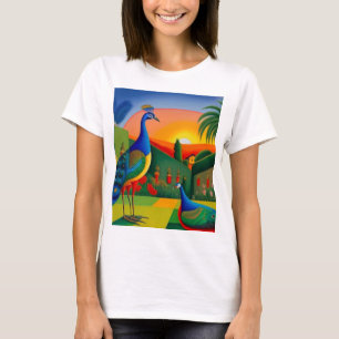 T-shirt Les paons sur la pelouse