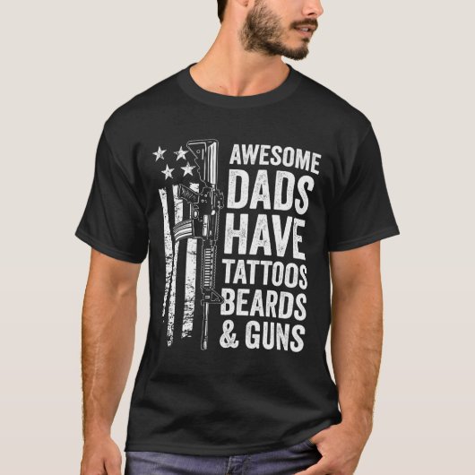 T-shirt Les papas ont des oreilles de tatouage &amp; Armes (Devant)