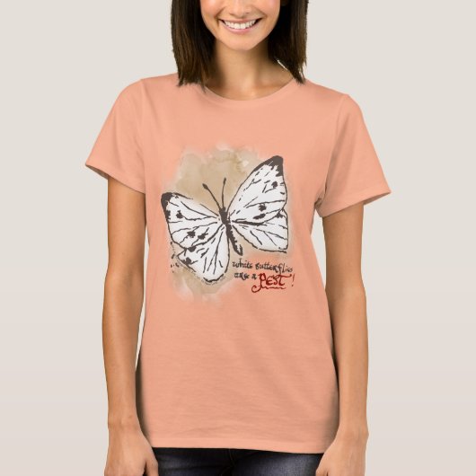 T-shirt Les papillons blancs sont un animal nuisible (Devant)